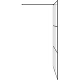 Pregrada za tuširanje s prozirnim staklom ESG 140 x 195 cm crna | shoptok.hr