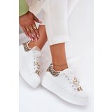 Boto Women's Platform Sneakers With Rhinestones White Panther Ocerdia | Shoptok.si
