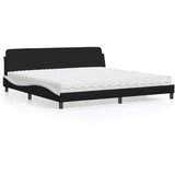 Krevet s madracem Dover crno-bijeli 200 x 200 cm od umjetne kože | Eponuda.com