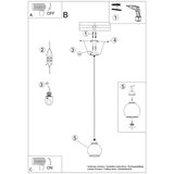  Sollux SL.1141 - Luster na sajli ALINO 1xE27/60W/230V crna | Eponuda.com