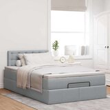 vidaXL Otomanska postelja z vzmetnico siv 120x200 cm blago | Shoptok.si