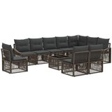 vidaXL Vrtna sedežna garnitura 11 pcs Siva poli ratan, (5000269560) | Shoptok.si