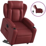 Maison Chic Električni naslanjač - Relax naslanjač s funkcijo vstajanja vin. rdeče um. usnje, (22061603) | Shoptok.si