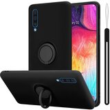 Cadorabo Ohišje, združljiv s Samsungom v tekoči črni barvi - zaščitni pokrov iz fleksibilnega silikona TPU z obročem, (20588494) Cene