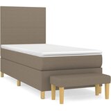  s oprugama i madracem smeđesivi 90x200 cm od tkanine | shoptok.hr