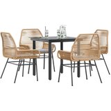 vidaXL 5-dijelni vrtni blagovaonski set s jastucima poliratan i staklo | shoptok.hr