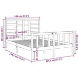  Posteljni okvir iz trdnega lesa 140x190 cm, (20647805) | Shoptok.si