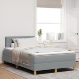 vidaXL Postelja Box Spring z Vzmetnico Svetlo Siva 120x200 cm Tkanina Cene