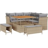  8-dijelni set vrtnih sofra s jastučićima Bež Poli ratan Acacia | shoptok.hr