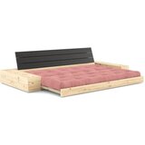Karup Design Rožnata raztegljiva sedežna garnitura iz rebrastega žameta 244 cm Base – | Shoptok.si