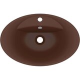  Luksuzni ovalni umivaonik mat tamnosmeđi 58 5 x 39 cm keramički | shoptok.hr