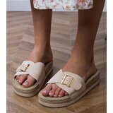 Gemre Beige platform slides with a buckle on the Umsa strap | ePonuda.com
