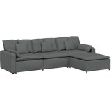  Modularna sofa s podnožjem i jastucima tamno siva | shoptok.hr