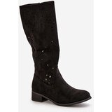 Boto PS1 Women's Suede Boots with Lacing Black Tanive | Shoptok.si