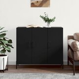 vidaXL Komoda Črna 90x34x80 cm konstruiran les Cene