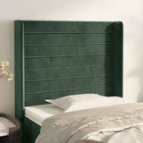  Vzglavje z ušesi temno zelen 83x16x118/128 cm žamet, (20933020) | Shoptok.si