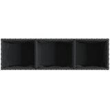  Vrtna sadilica s kotačima 3 posude crna 107x32x38 cm poliratan | shoptok.hr