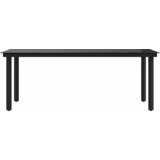  Vrtni blagovaonski stol crni 200 x 100 x 74 cm čelik i staklo | shoptok.hr