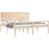  Krevet za starije s uzglavljem 200x200 cm od masivnog drva | shoptok.hr