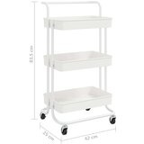 vidaXL 3-nadstropni kuhinjski voziček bel 42x25x83,5 cm železo in ABS | Shoptok.si