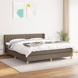 The Living Store Box spring postelja z vzmetnico taupe 200x200 cm blago - Box Spring Postelja, (21511979) | Shoptok.si
