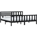 Okvir za krevet od masivne borovine crni 200 x 200 cm | shoptok.hr