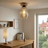 Brilagi LED plafonska svetiljka R GLASS 1xE27/60W/230V Ø 17 cm hrast/zadimljeno bež | Eponuda.com