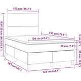  s oprugama i madracem smeđesivi 120 x 190 cm od tkanine | shoptok.hr