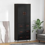 vidaXL Kuhinjski ormarić Zidne Crni hrast 69 5 x 34 x 180 cm Konstruirano drvo | shoptok.hr