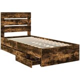  Krevetna konstrukcija s ladicama Dimljeni hrast 75 x 190 cm | shoptok.hr