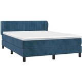vidaXL Krevet s oprugama i madracem tamnoplavi 140x200 cm baršunasti | shoptok.hr
