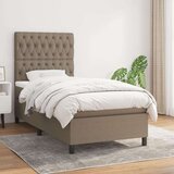 vidaXL Box spring postelja z vzmetnico taupe 100x200 cm blago | Shoptok.si