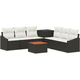  Set sofe 8 kom. Crna i krem-bijela Poli Rattan i čelik | shoptok.hr