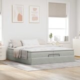  Ottoman krevet s madracem svijetlo sivi 200x200 cm baršun | shoptok.hr
