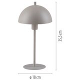 SCHÖNER WOHNEN 11726-39 - Stona lampa ALI 1xE14/15W/230V siva | Eponuda.com