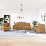  4-dijelni set sofa s jastucima smeđi bar&amp;scaron;unasti Slike