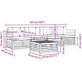 Set vanjskih sofa 5 kom. Bijela i krem Čvrsto drvo akacije | shoptok.hr