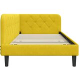  Kutni okvir kreveta s uzglavljem Žuta 90 x 200 cm Baršun | shoptok.hr