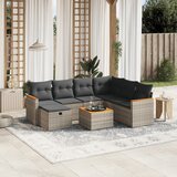 vidaXL 8-dijelni set vrtnih sofa od poliratana s jastucima sivi | shoptok.hr
