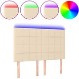 Maison Chic led posteljno vzglavje - vzglavna omarica - nočna omarica krem 144x5x118/128 cm blago, (21706614) Cene