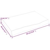  Kupaonska radna ploča tamnosmeđa 60x40x(2-6) cm tretirano drvo | shoptok.hr