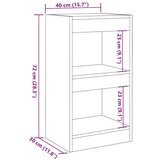 vidaXL Ormarić za knjige/Sobna pregrada Artisan hrast 40x30x72 cm | shoptok.hr