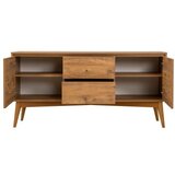 Hanah home vina 01 1005 atlantic pine cream (produžni trpezarijski sto, stolice i konzola (6 komada))