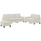  3-dijelni set sofa s jastucima krem baršunasti | shoptok.hr