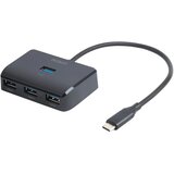 Deltaco USB-C hub s 4 vrati, 5 Gbit/s, dodatni vhod za napajanje, črna | Shoptok.si