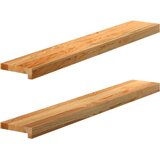  Okenske police 2 kosa svetlo rjava 100x15x2 cm trdna hrastovina, (5000208462) | Shoptok.si