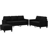  3-dijelni set sofa s jastucima crni baršunasti | shoptok.hr