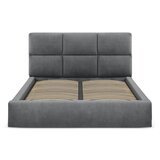 Windsor & Co Sofas Siva oblazinjena zakonska postelja s prostorom za shranjevanje z letvenim dnom 160x200 cm Libera – | Shoptok.si