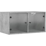 Furnova Stranska omarica s steklenimi vrati betonsko siva 68,5x37x35 cm, (21949787) | Shoptok.si