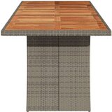  Vrtna miza z leseno akacijevo ploščo siva 240x90x75 cm PE ratan | Shoptok.si